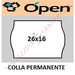 ROTOLO ETICHETTE 26X16 BIANCO PERMANENTE AD ONDA PER PREZZATRICE
